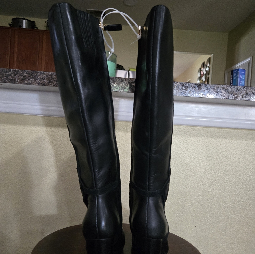 Ralph Lauren Black Knee-High Leather Boots - Picture 5 of 5